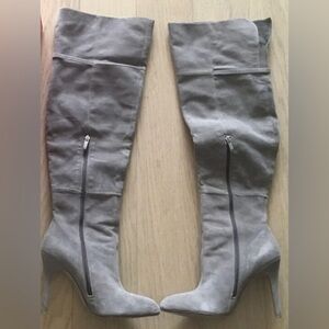 Chinese Laundry Kristin Cavallari Silver Gray over the knee Boots women's size 6